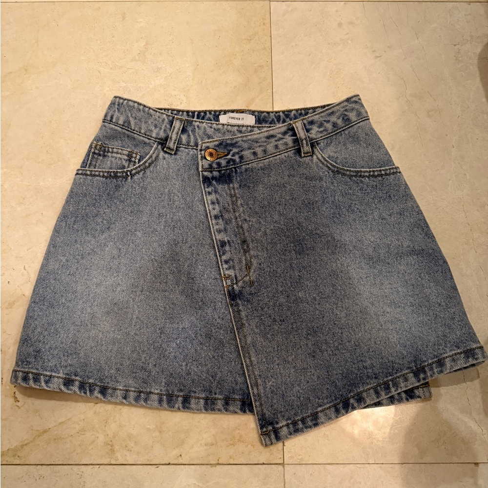 Denim Asymmetrical Skirt
